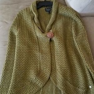 Pure handknit 1 button cardigan